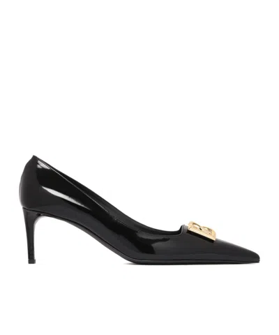 DOLCE & GABBANA DOLCE  GABBANA LOGO PLAQUE POINTED TOE PUMPS