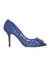 Dolce & Gabbana Bellucci Taormina Lace Pumps In Blue