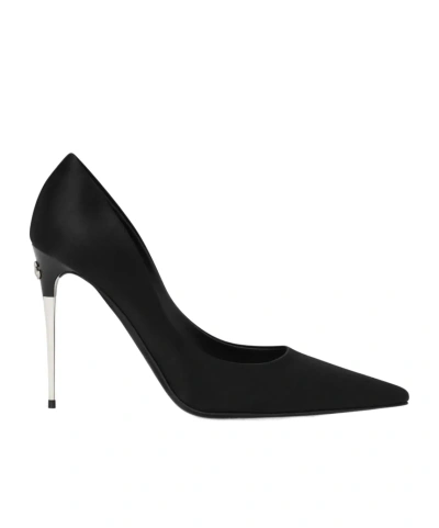 DOLCE & GABBANA DOLCE  GABBANA LOGO LETTERING POINTED TOE PUMPS