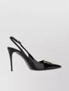 Dolce & Gabbana Lollo 90 Slingback Pumps In Polished Calfskin In Black