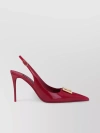 Dolce & Gabbana Dg Logo Patent Leather Slingback Pumps In Burgundy