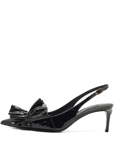 Pre-owned Dolce & Gabbana Pointed-toe Bow Pumps In Black