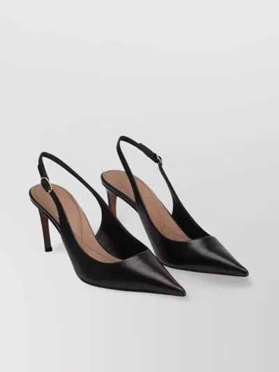 Dolce & Gabbana Pointed Toe Buckle Detail Stiletto Heels In Black