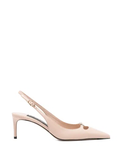 Dolce & Gabbana Slingback Pumps Pointed Toe Stiletto Heel In Neutral