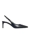Dolce & Gabbana Pointed Toe Slingback High Heel Sandals In Black