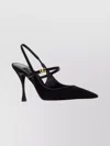 Dolce & Gabbana Italian Tailoring Leather-trimmed Suede Slingback Pumps In Black