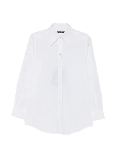 Dolce & Gabbana Pointed-collar Long-sleeve Shirt In White