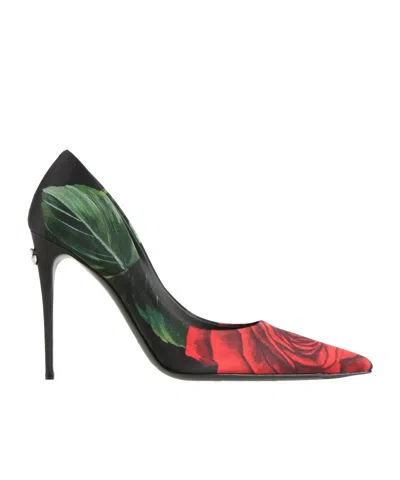 Dolce & Gabbana Pointed-toe Floral High Heels In Multi