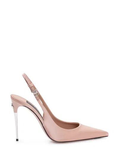 Dolce & Gabbana Pointed-toe High Heeled Slingback Pumps In Pink