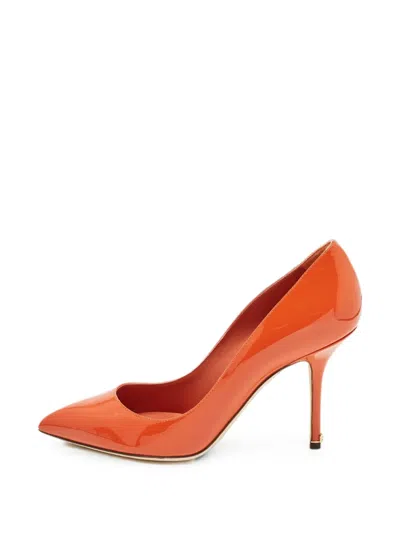 Pre-owned Dolce & Gabbana Pointed-toe Pumps In Orange