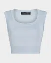 Dolce & Gabbana Pointelle Knit Crop Sleeveless Sweater