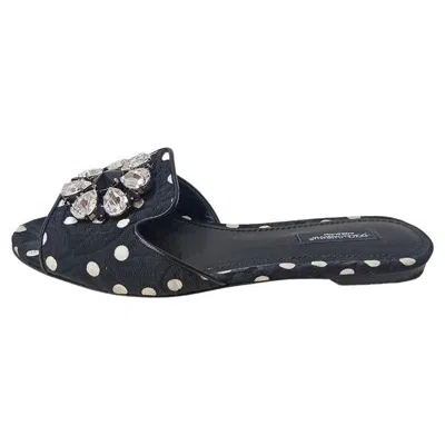 Pre-owned Dolce & Gabbana Pois Flat Size 37 In Black