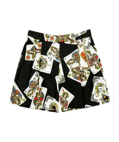 Dolce & Gabbana Poker Printed Casual Shorts In Black