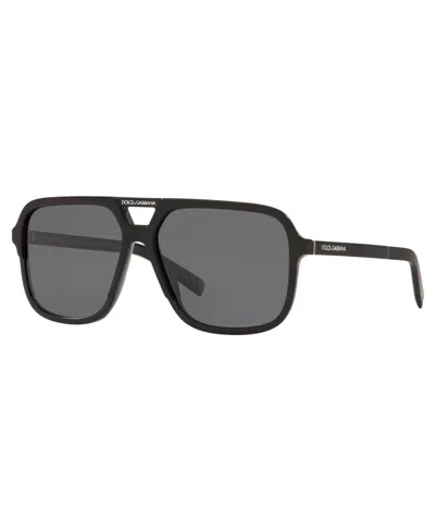 Dolce & Gabbana Polarized Sunglasses, Dg4354 58 In Black,polar Grey