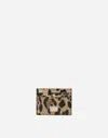 Dolce & Gabbana Polished Calfskin Card Holder With Leopard Print In Animal Print
