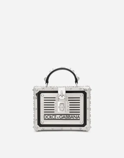 Dolce & Gabbana Polished Calfskin Dolce Box Bag With Studs In Multicolor