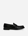 Dolce & Gabbana Dg Medallion Leather Classic Loafers In Black