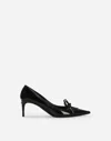 Dolce & Gabbana Black Viscose Shoes With Heel In Black