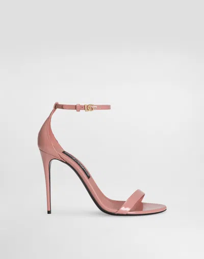 DOLCE & GABBANA POLISHED CALFSKIN SANDALS