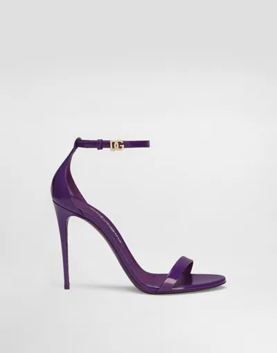 Dolce & Gabbana Polished Calfskin Sandals In Purple