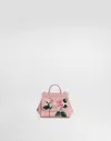 Dolce & Gabbana Polished Calfskin Sicily Crossbody Bag With Rose Print In Print