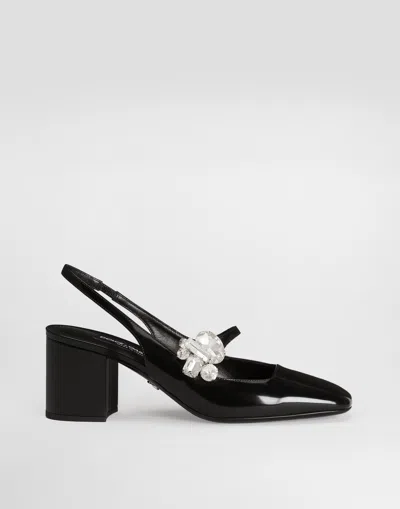 Dolce & Gabbana 60mm Crystal-embellished Slingback Pumps In Black