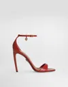 Dolce & Gabbana Polished Goatskin Sandals In Red