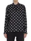 Dolce & Gabbana Polka-dot Chiffon Pussy-bow Blouse In Black