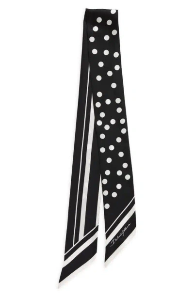 Dolce & Gabbana Scarf In Hnbew Pois Bianco Fdo.nero