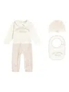 Dolce & Gabbana Polka Dot Babygrow (set Of Three) In Neutral