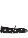 Dolce & Gabbana Printed Satin Ballet Flats In Black
