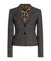 Dolce & Gabbana Tailored Single-breasted Wool Jacket With Textured Fabric In Green