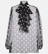 Dolce & Gabbana Polka-dot Bow-detail Silk Chiffon Blouse In Black