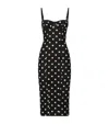 Dolce & Gabbana Marquisette Polka-dot Midi Dress With Corsetry Construction