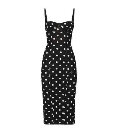 DOLCE & GABBANA POLKA-DOT BUSTIER DRESS