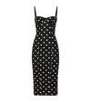 Dolce & Gabbana Marquisette Polka-dot Midi Dress With Corsetry Construction In Multi