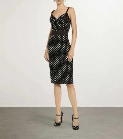 Dolce & Gabbana Polka-dot Bustier Top In Black