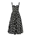Dolce & Gabbana Pleated Polka-dot Cotton-poplin Midi Dress In Black