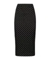 Dolce & Gabbana Logo Polka-dot Print Marquisette Midi Pencil Skirt In Black