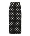 Dolce & Gabbana Capri Polka-dot Charmeuse Pencil Skirt In Black