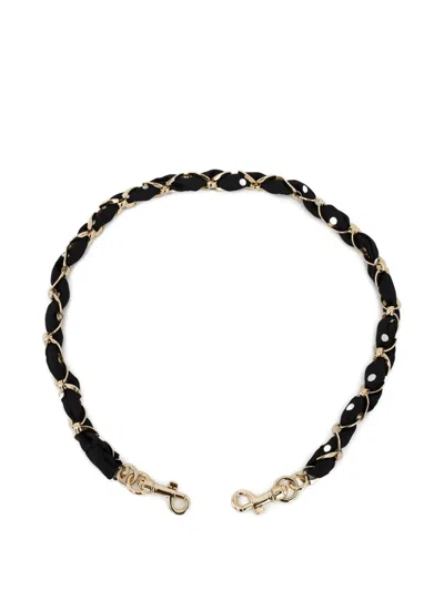Dolce & Gabbana Polka Dot Chain Bag Strap In Black
