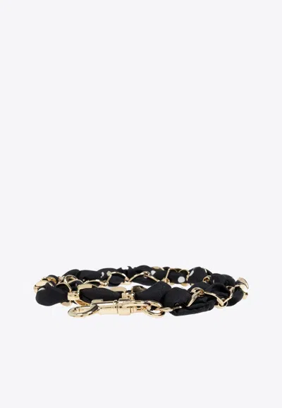 Dolce & Gabbana Polka Dot Chain-link Bag Strap In Black