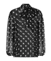 Dolce & Gabbana Polka-dot Chiffon Pussy-bow Blouse In Black