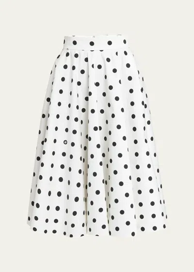 Dolce & Gabbana Polka-dot Circle Midi Skirt In White