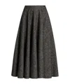Dolce & Gabbana Midi Circle Skirt In A Dotted Wool Blend In Gray