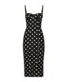 Dolce & Gabbana Polka Dot Print Corset Midi Dress In Black