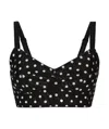 Dolce & Gabbana Polka-dot Marquisette Corset Top In Black