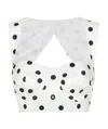 Dolce & Gabbana Polka-dot Cotton-blend Drill Crop Top In White