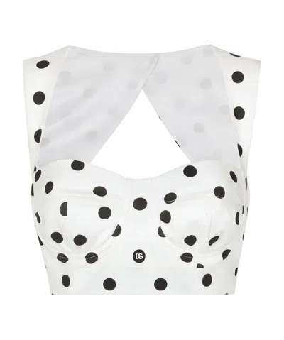 DOLCE & GABBANA DOLCE  GABBANA POLKA-DOT CORSET TOP