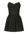 Dolce & Gabbana Cotton Bustier Minidress With Polka-dot Print In Black